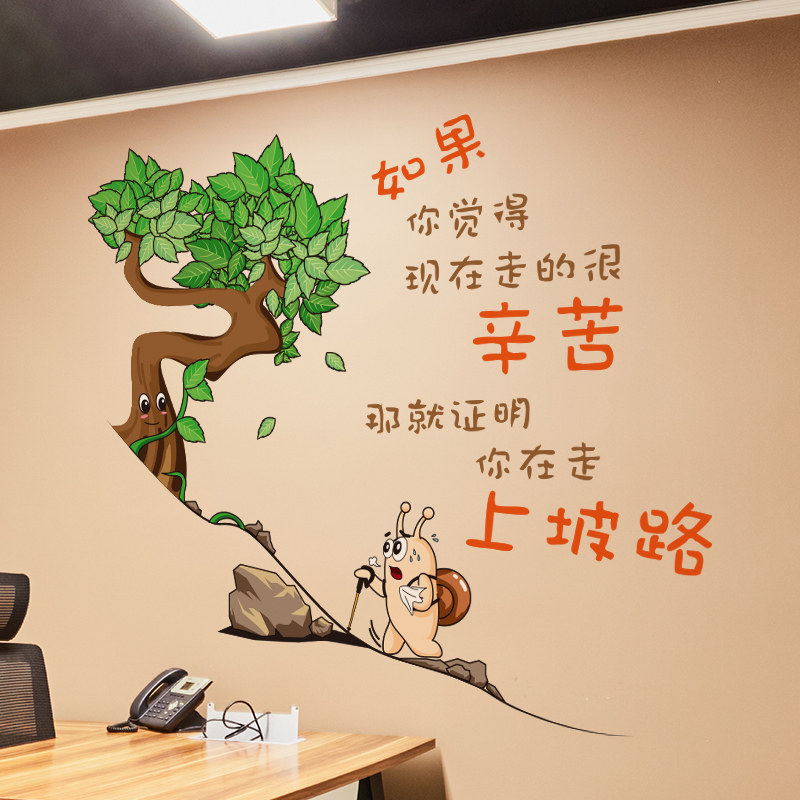 儿童房卡通励志墙贴纸自粘卧室房间背景墙面创意贴画班级壁纸装饰