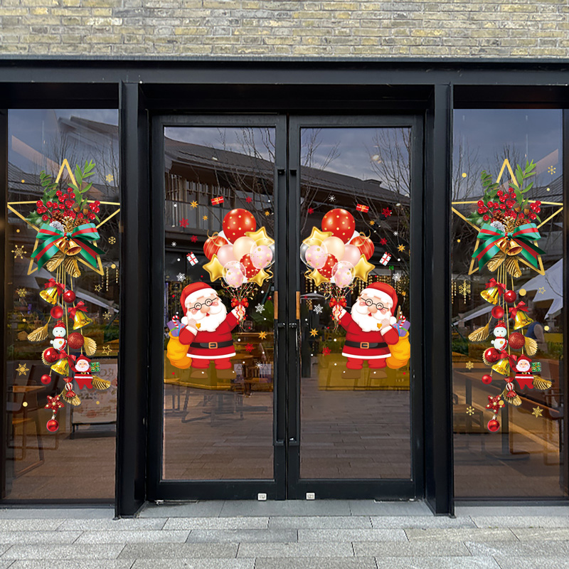 圣诞老人贴画店铺玻璃门贴纸圣诞节装饰品场景布置窗贴窗花贴挂件