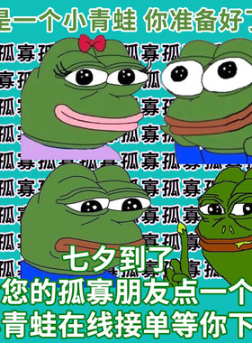 七夕情人节孤寡青蛙蛤蟆服务送闺蜜朋友搞笑整蛊定制礼物抖音同款