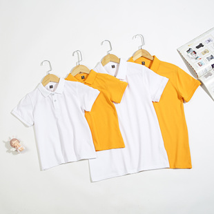 文化polo衫 儿童翻领t恤定制diy亲子聚会短袖 小学生班园服印字logo