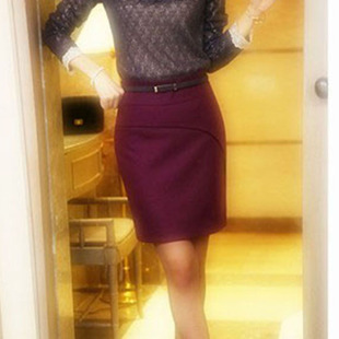 秋冬半身裙2019新款 显瘦百搭后开叉黑 羊毛呢一步职业包臀短裙修身