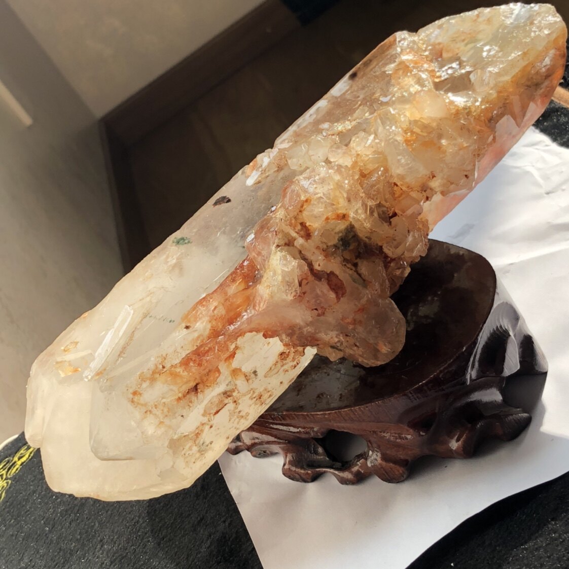 福利粉丝老矿料巴西白水晶共生幽灵骨干原石摆件
