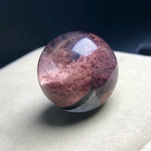 22.5mm老矿大漏天然彩色莫奈花园粉幽灵单珠水晶配饰