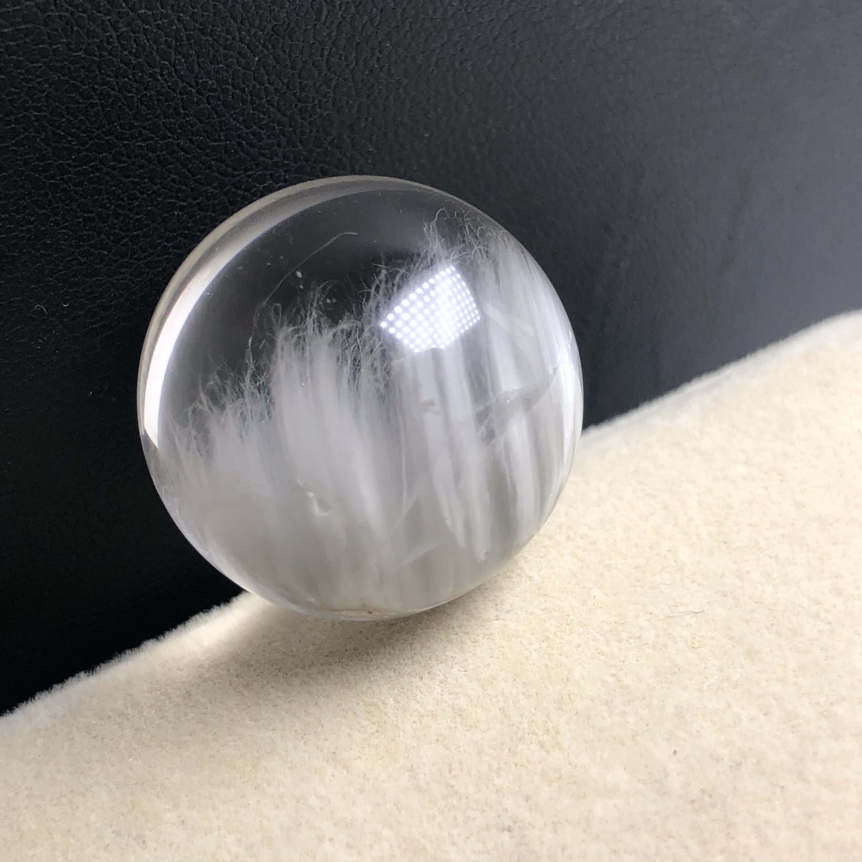 （22.2mm）卷毛天然水晶兔毛单珠