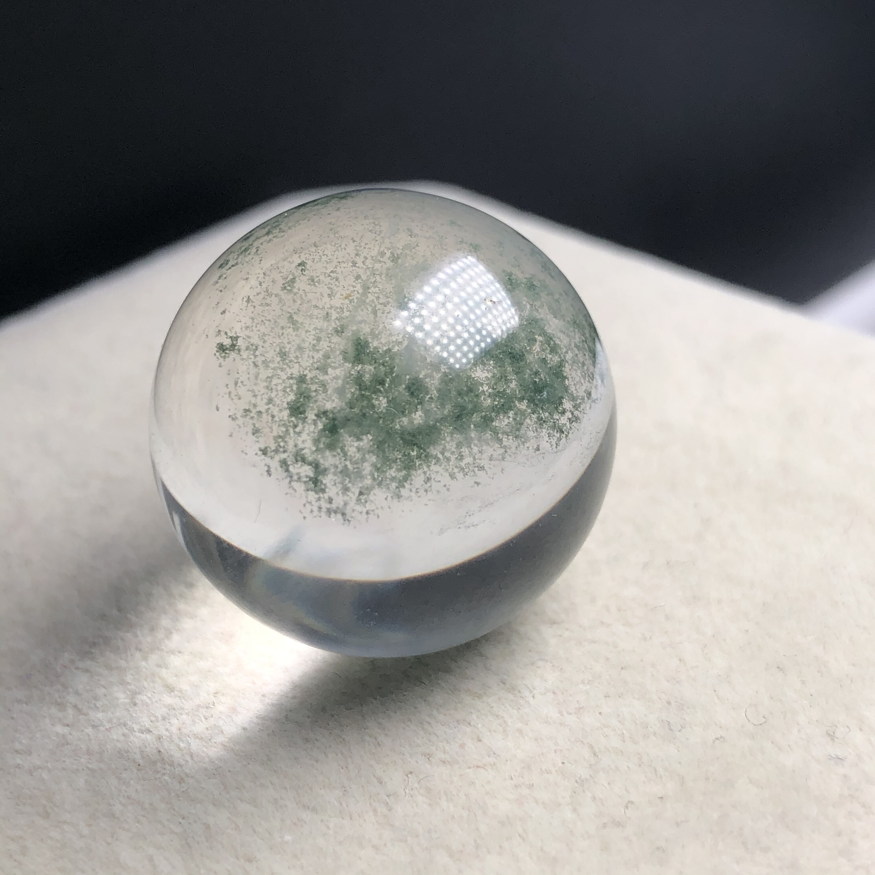 22.8毫米巴西老矿福利天然水晶绿幽灵聚宝盆单珠