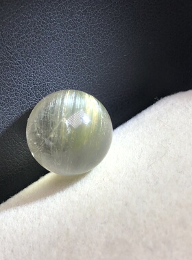 13.3mm老矿福利天然水晶顺发猫眼绿发晶绿兔毛单珠