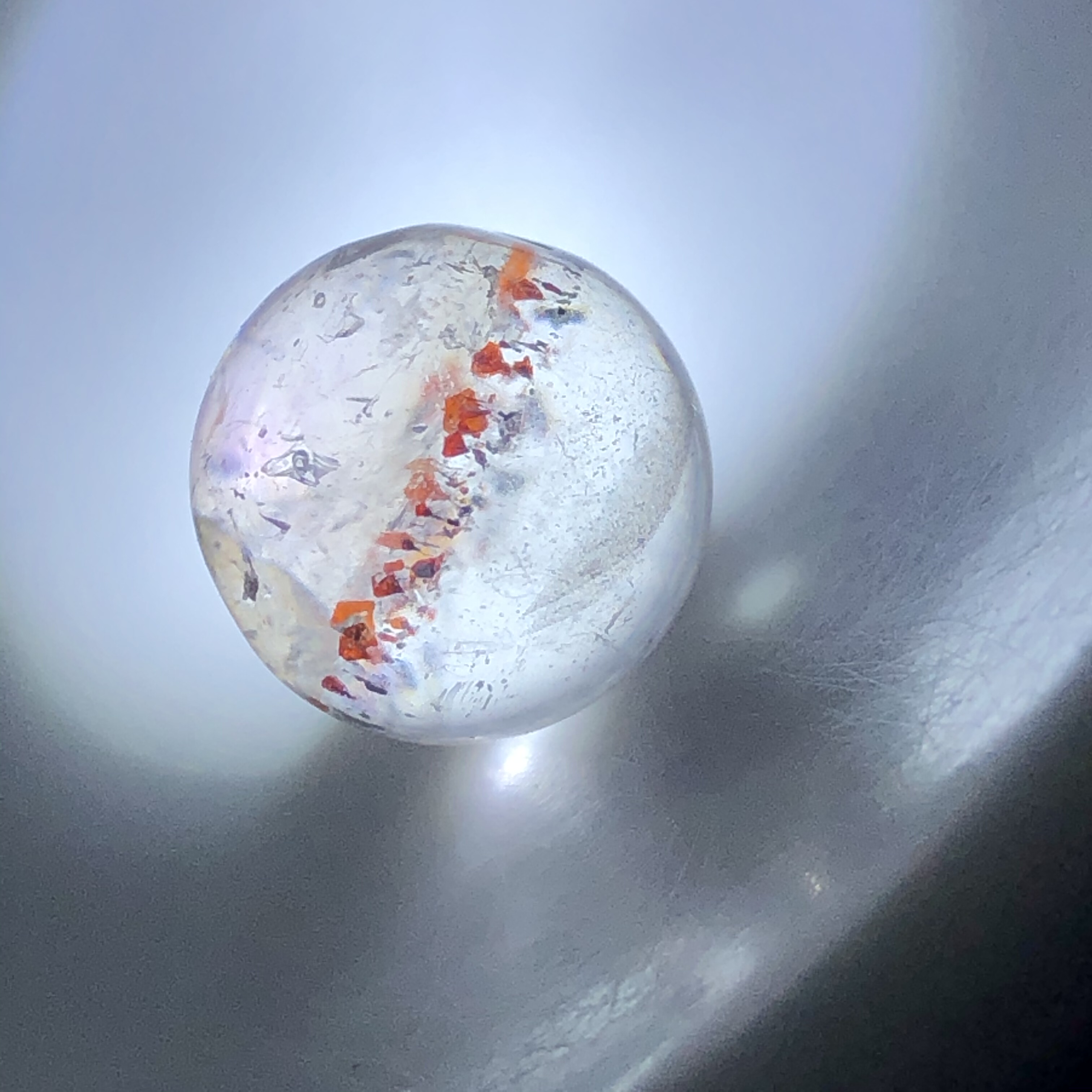 10.6毫米(无任何优化和注胶)天然巴西超七红草莓单珠 彼岸花