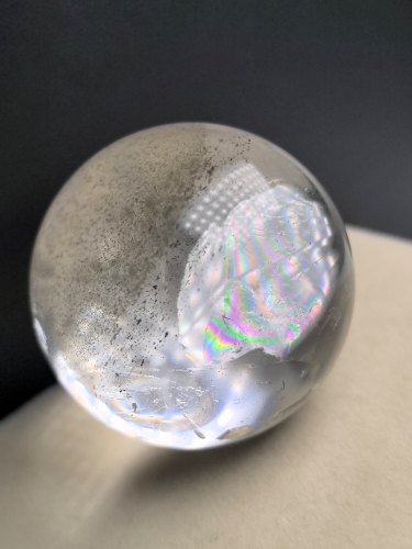 37.5毫米亏本大漏老矿福利天然巴西彩虹星光幽灵金字塔单珠摆件