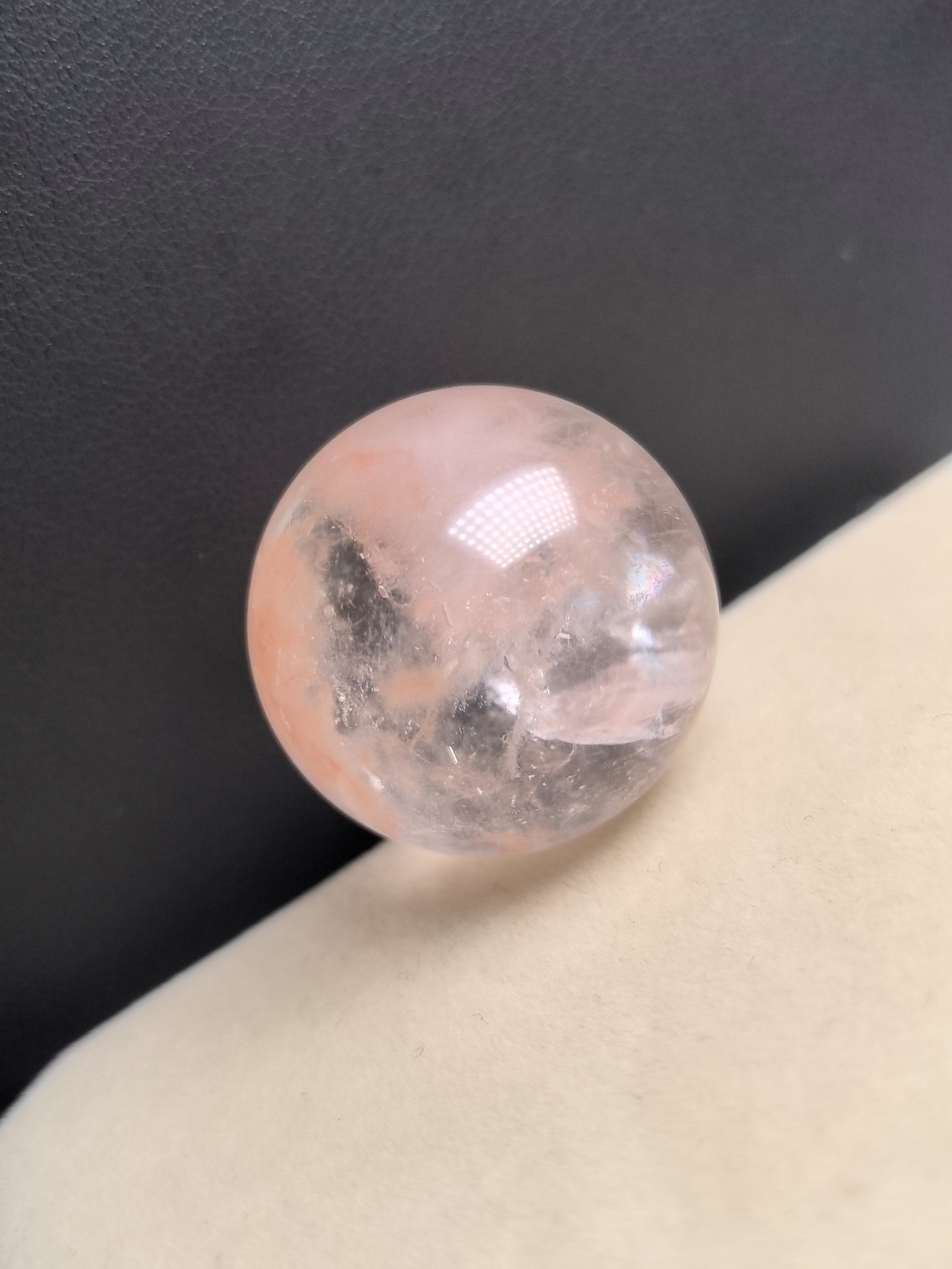 (24mm)无任何优化和注胶收藏款老矿福利天然卷毛粉兔毛单珠晚霞飞