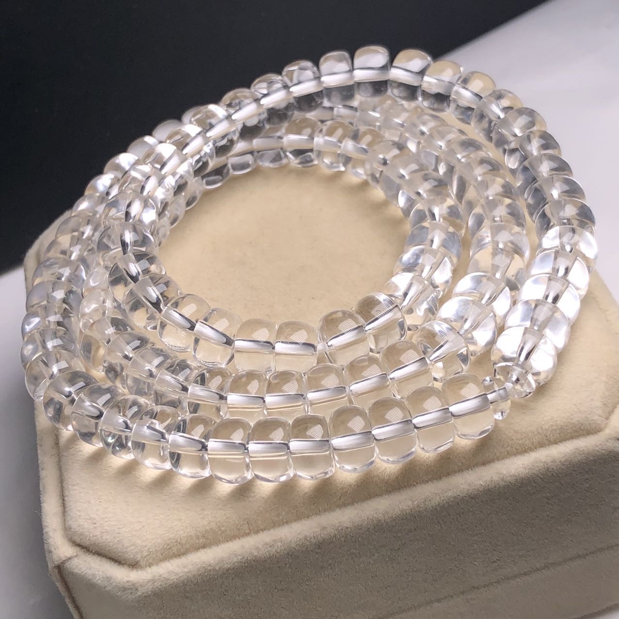 天然喜马拉雅老型白水晶108佛珠念珠手链多圈手串