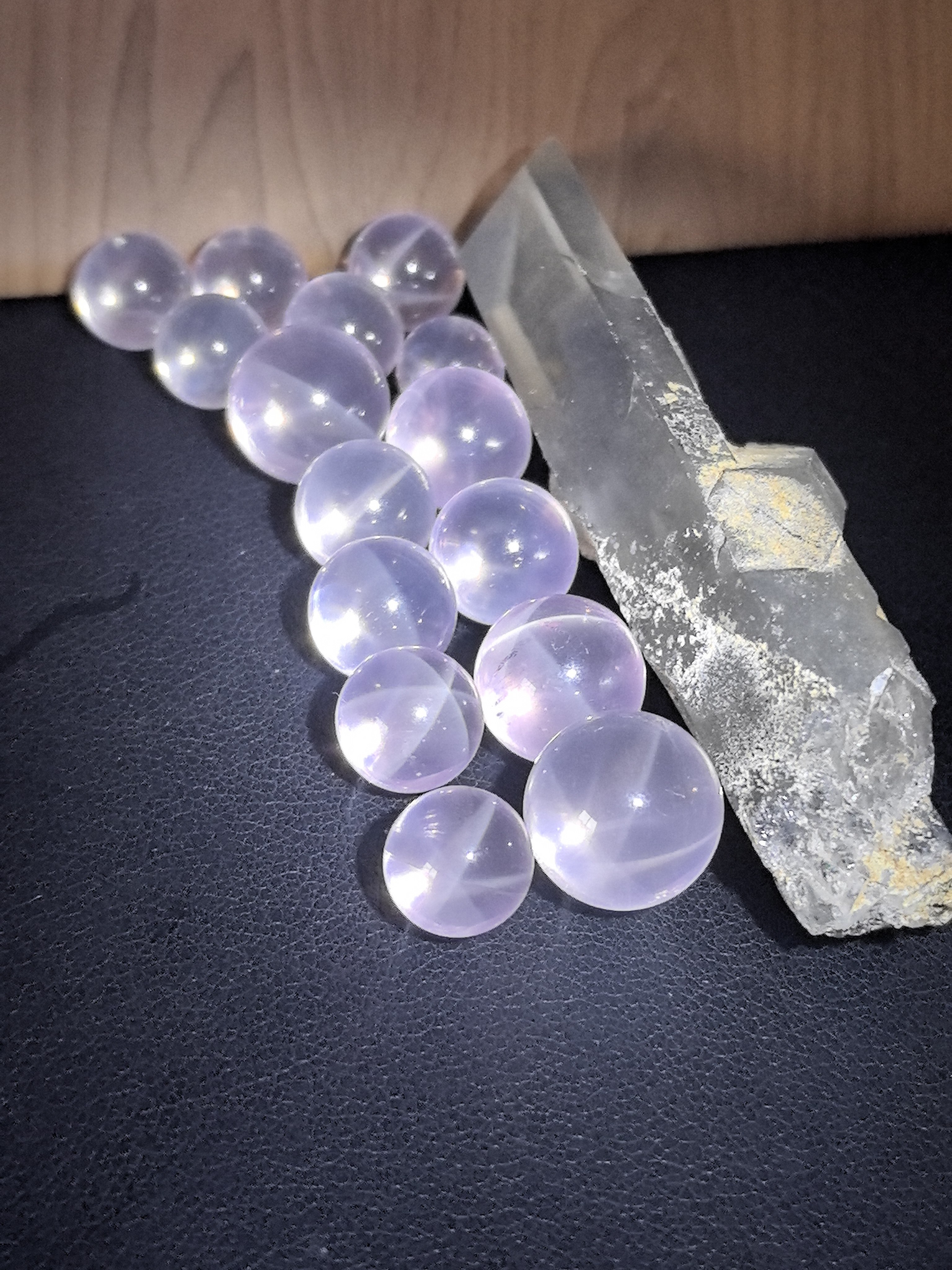 同料出无任何优化入胶好货福利天然星光粉晶水晶单珠