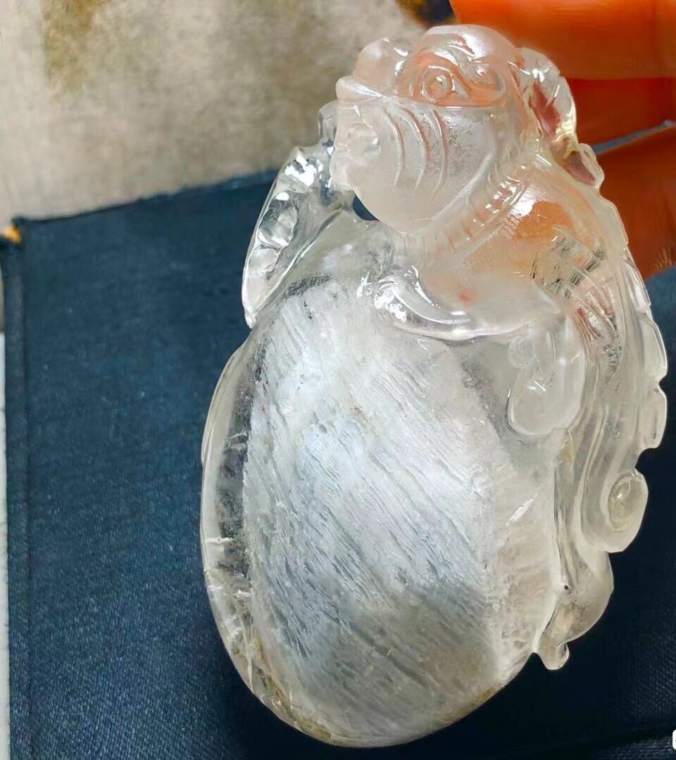 福利天然立体千层金字塔水晶雕刻貔貅吊坠把玩千层雪浪