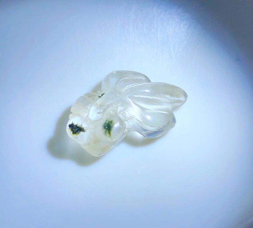 好货福利放漏经典俏色绿发晶蒲公英花海胆水晶雕刻鱼吊坠年年有余