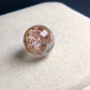 15.2mm(无任何优化和注胶)天水晶幽灵共生云母单珠