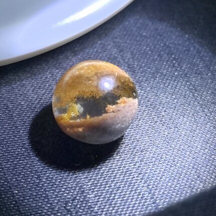 10.8㎜亏本大漏有瑕疵天然老矿金发晶花单珠蒲公英太阳花 开口笑
