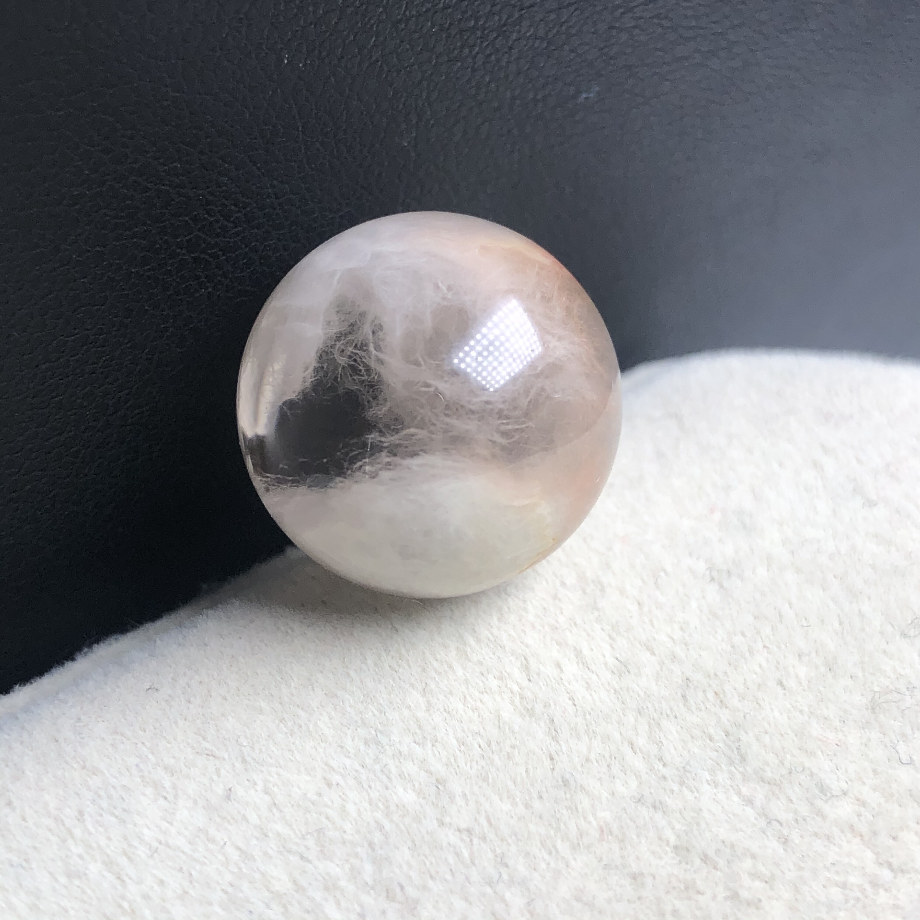 16.8毫米老矿福利天然水晶卷毛兔毛单珠