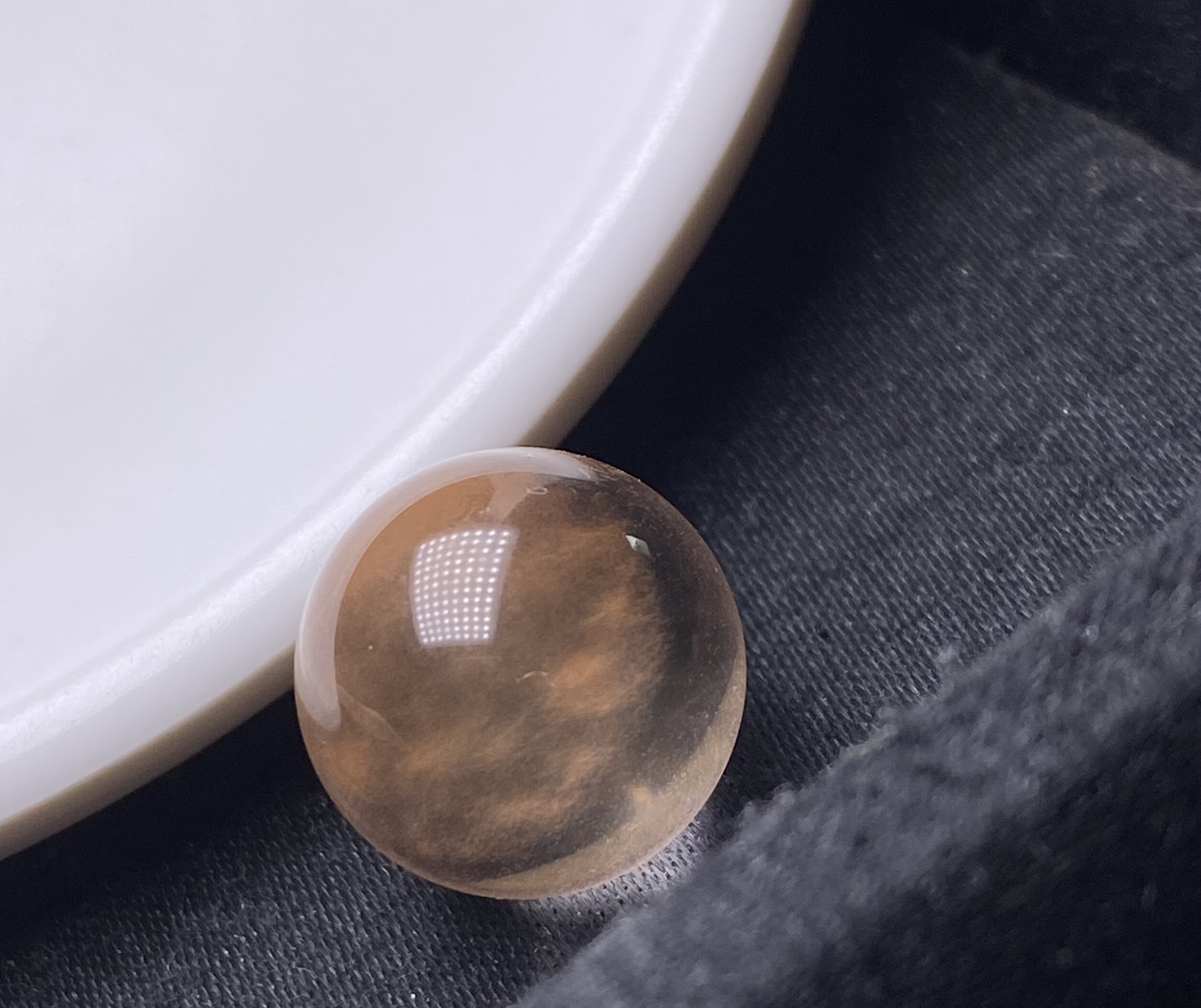 14.6mm好货福利稀少珍贵巴西天然水晶橙色兔毛单珠