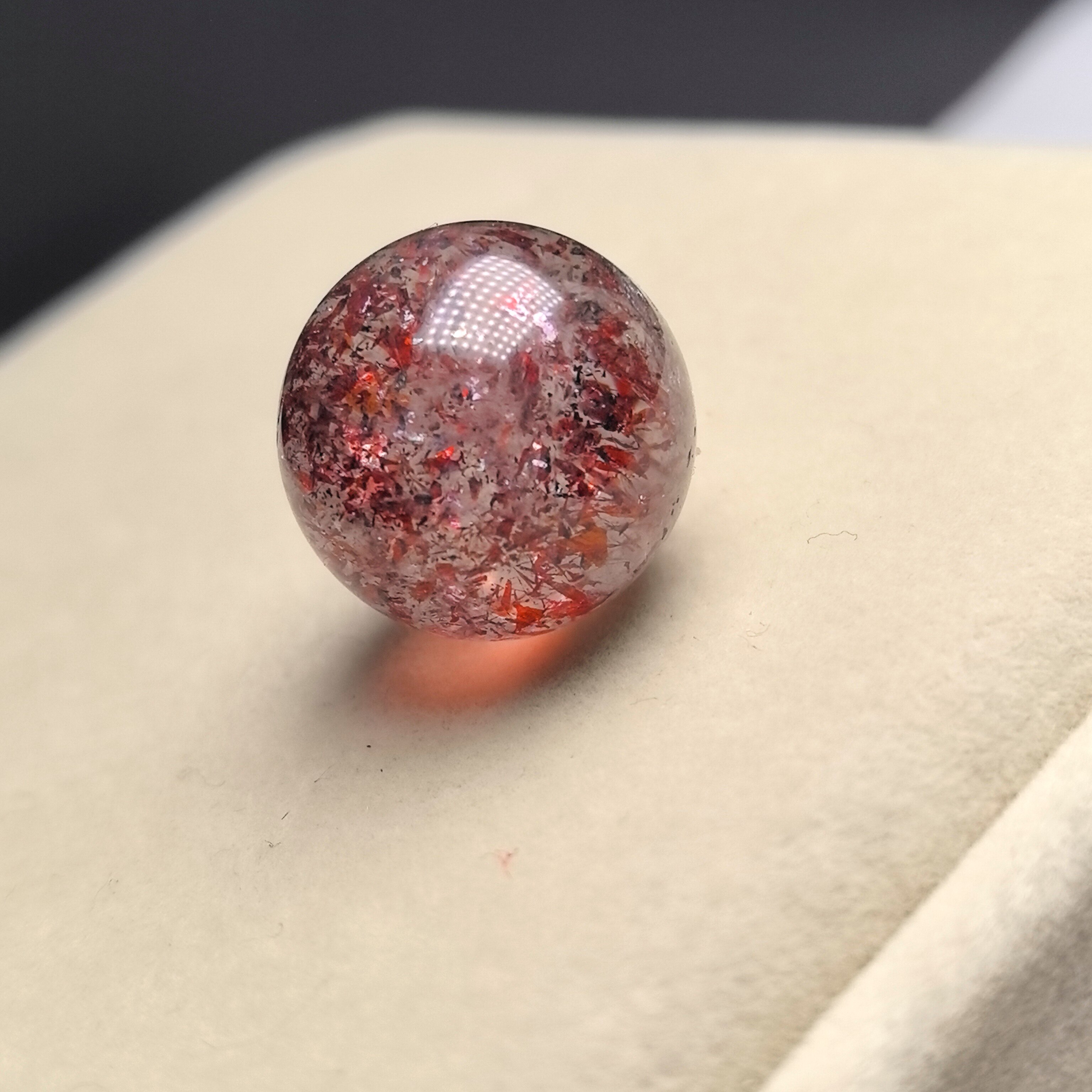 16.6(没有任何优化注胶)老矿福利稀有天然水晶红超七单珠彼岸花
