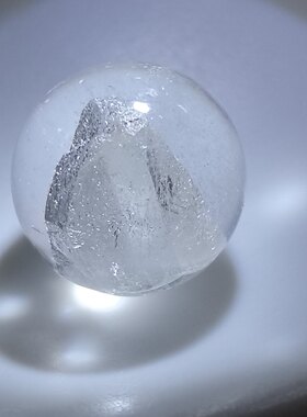 14.5mm无任何优化天然水晶包裹立体金字塔晶中晶单珠定心石