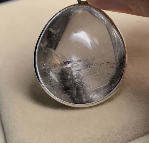 老货亏本回馈大漏玩家推荐珍贵精品天然黑银钛晶花水晶吊坠