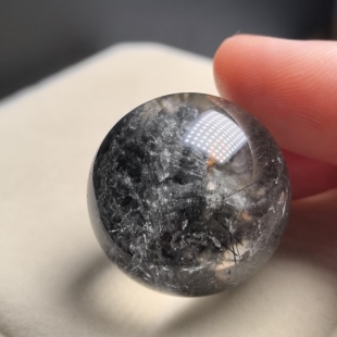 26毫米老矿福利天然蓝灰色幽灵单珠和发晶共生聚宝盆