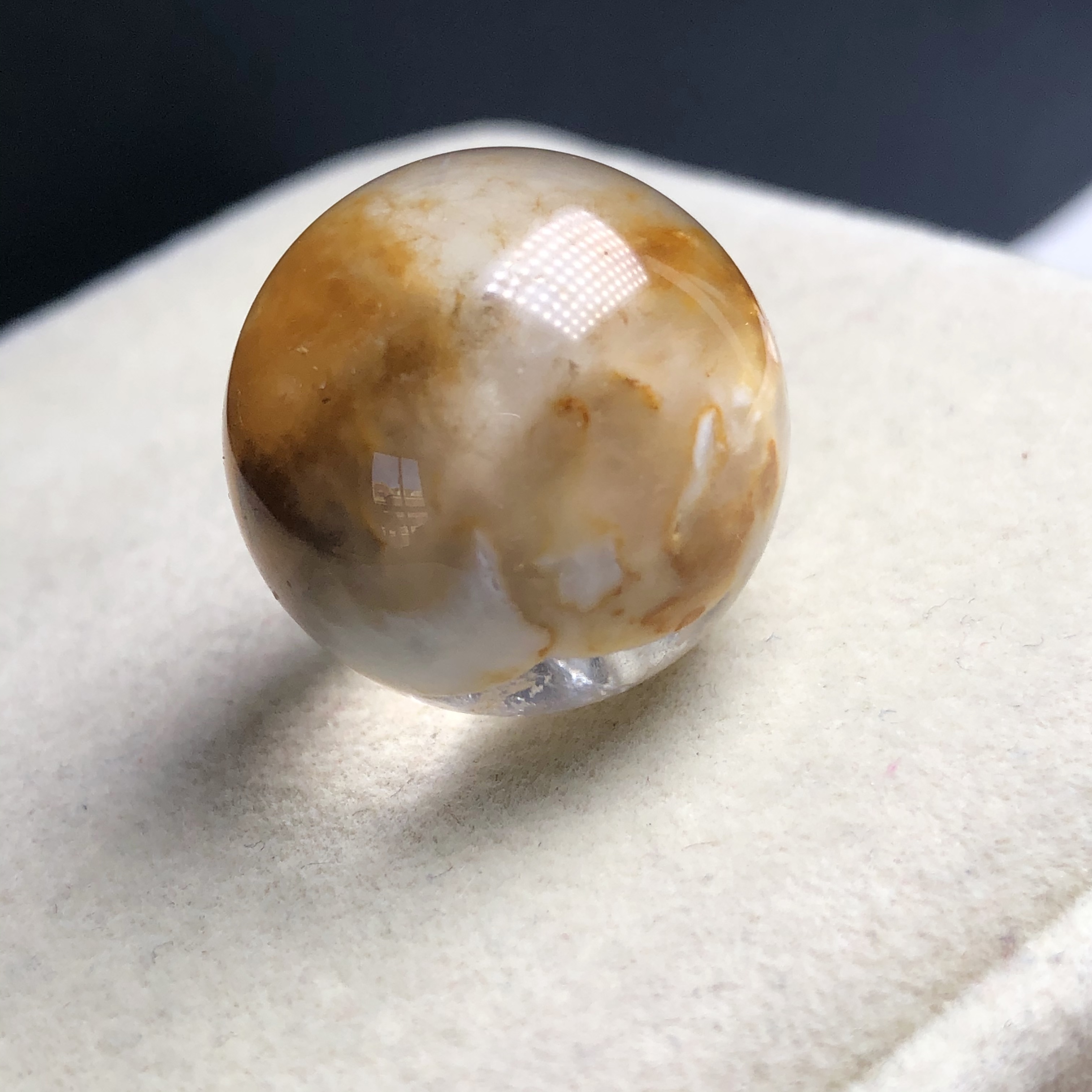 21.2毫米老矿福利天然水晶黄兔毛单珠