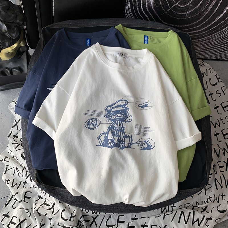 夏季T恤男新款韓版潮流寬鬆港風短袖潮流