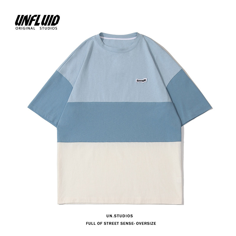 Stitching short sleeve T-shirt fashion casual half sleeve Japanese T-shirt