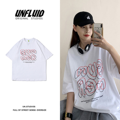 Printed short sleeve T-shirt summer loose trend casual couple half sleeve top