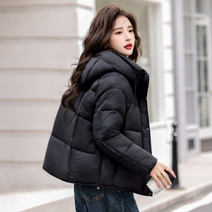 2025新款鸭鸭正品羽绒服女短款宽松时尚小个子90白鸭绒面包服外套