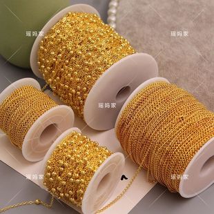 夹珠链球链条/O型链条古风发饰链条延长链diy古风发饰对夹流苏链