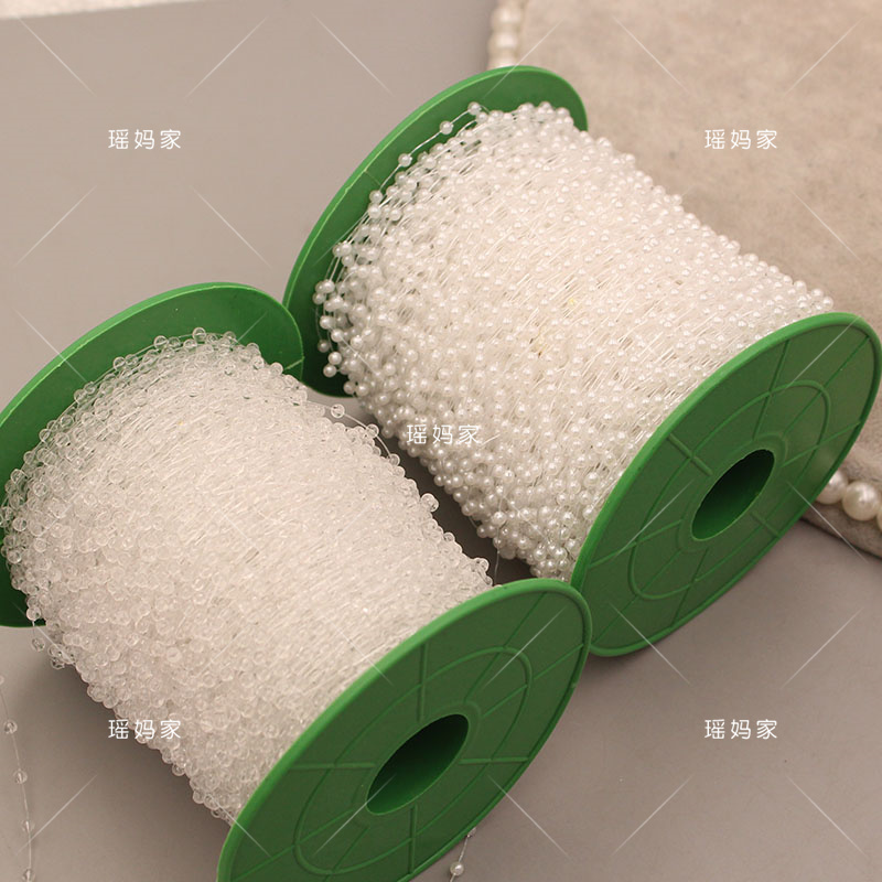 幻彩透明白珠链条发饰材料配件