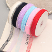 1.5cm点点蕾丝蝴蝶结发饰丝带diy发饰包包其他配饰材料