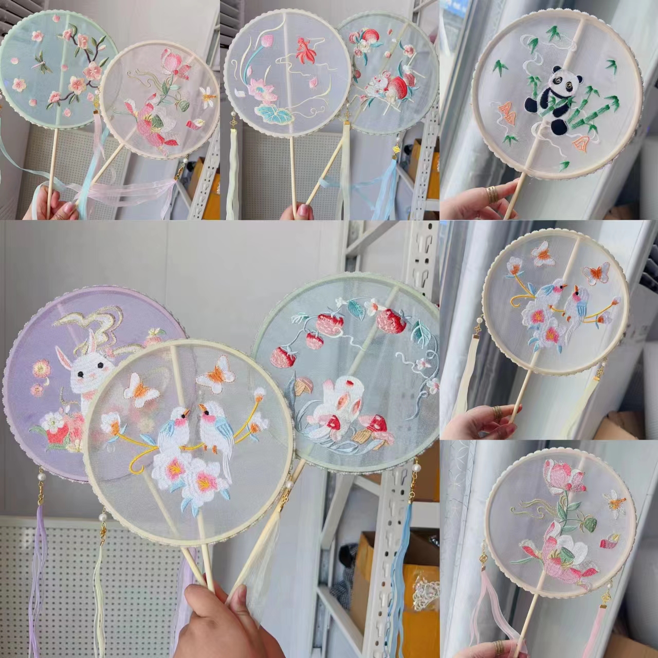 刺绣扇布团扇材料包手工diy