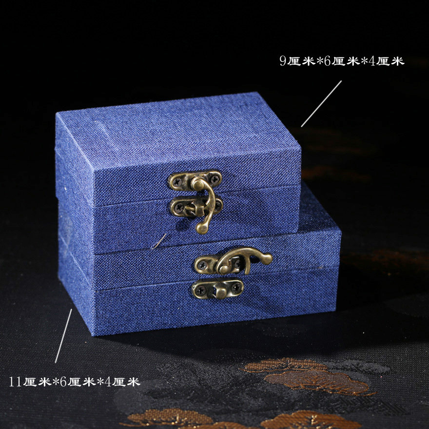 寿山石印章锦盒国风棉麻布包装盒