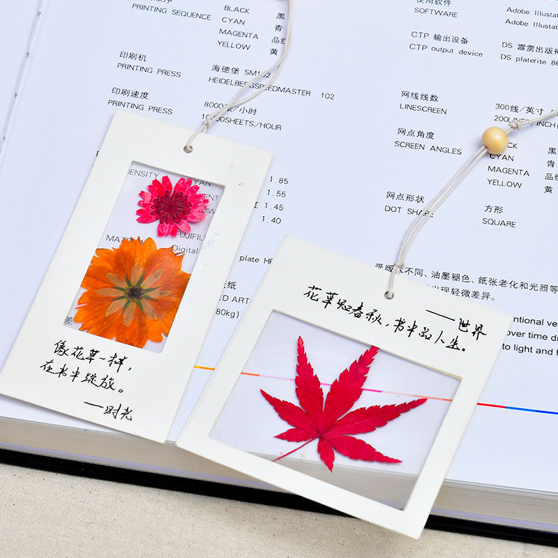 标本书签干花压花手工材料包透明