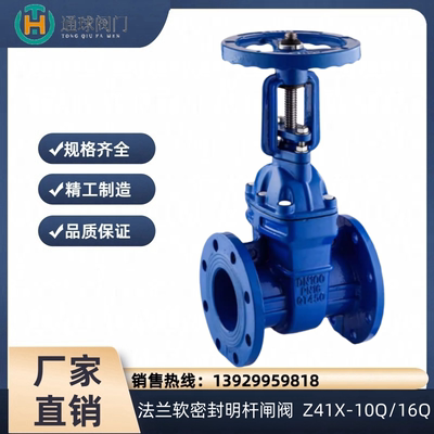 Z41X-16Q明杆软密封法兰闸阀DN150球墨铸铁弹性座消防水阀阀门100