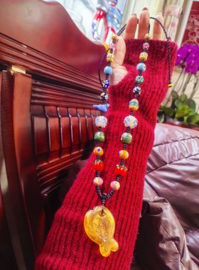 琉璃珠编织手链女生轻奢私人订制秋冬琉璃金鱼毛衣链网红金鱼琉璃