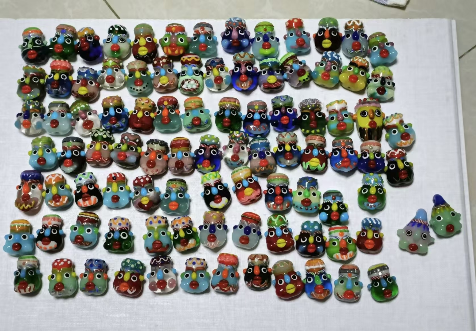 手工DIY老琉璃腓尼基人面配珠散珠配饰文玩佛珠手串腰珠饰品