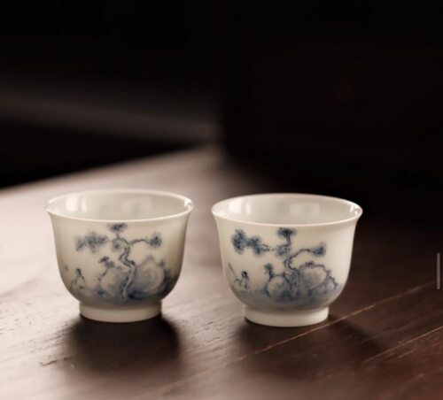 梵山堂渭水投资竿撇口对杯30ml