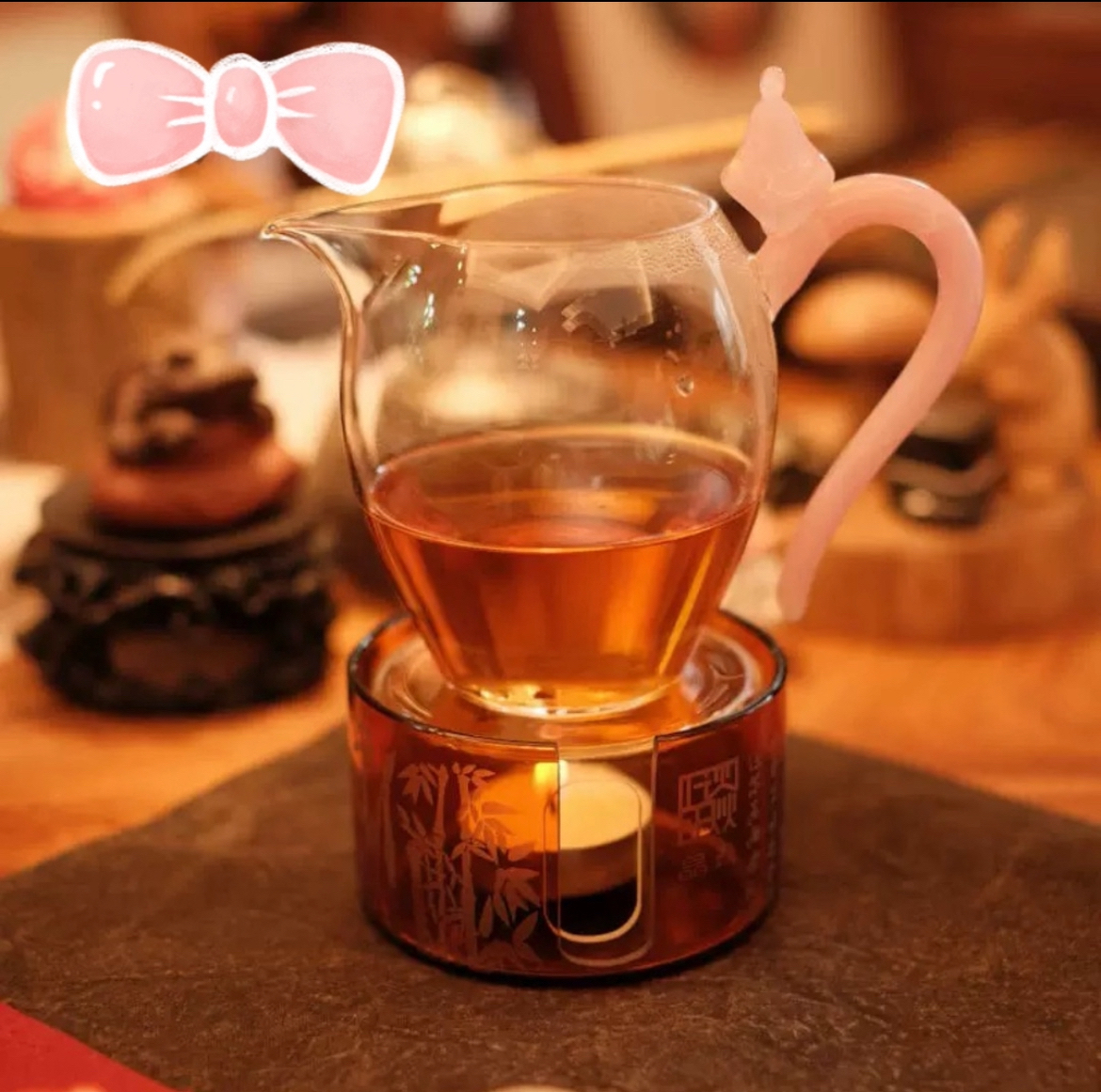 晶焱·无事佛公杯 玉质把手公道杯纯手工高硼硅280ml