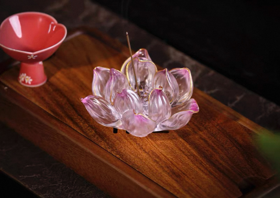 心缘堂琉璃净水金莲莲花花瓣香插底座香道茶桌配件7x4和11X5 cm,居家布艺,茶席,淘宝优惠券,粉丝福利购,淘宝优惠卷