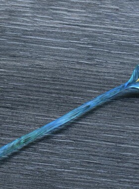 心缘堂茶道配件雀之灵茶簪175 x 25 x 14mm孔雀蓝金