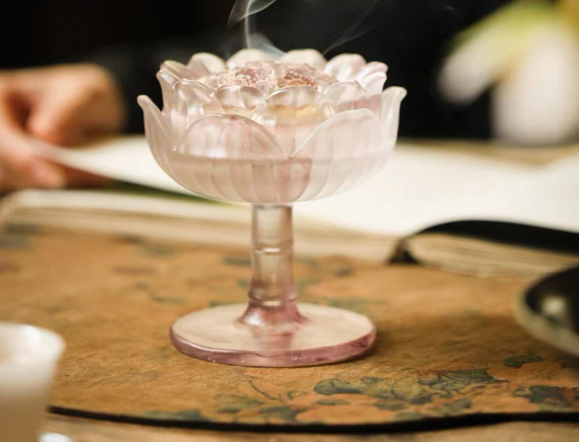 心缘堂渐变粉紫琉璃宝莲灯香炉烛台香器茶桌摆件9 x 10cm,居家布艺,茶席,淘宝优惠券,粉丝福利购,淘宝优惠卷