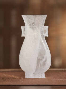 心缘堂花器古物影-宋式贯耳香瓶冰白色96 x 73 x 136  mm