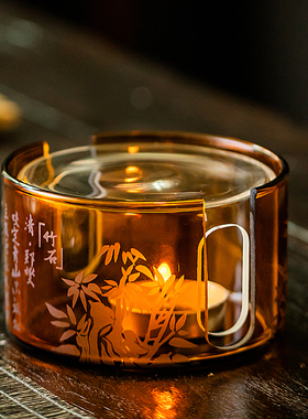 晶炎温茶炉小火炉蜡烛煮茶底座保温暖茶器烘茶炉围炉煮茶玻璃