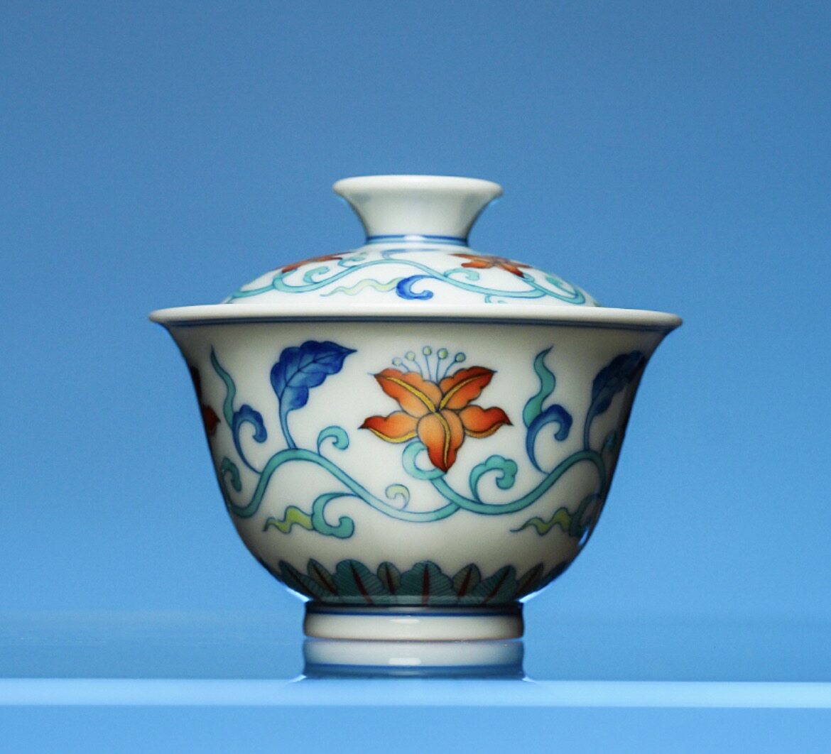 见山烧&middot;秋葵迷你盖碗 口径7.8 x高6.5cm 70ml