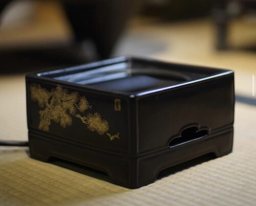 梵山堂经典玄黑金松望月明式四方电陶炉1000 W