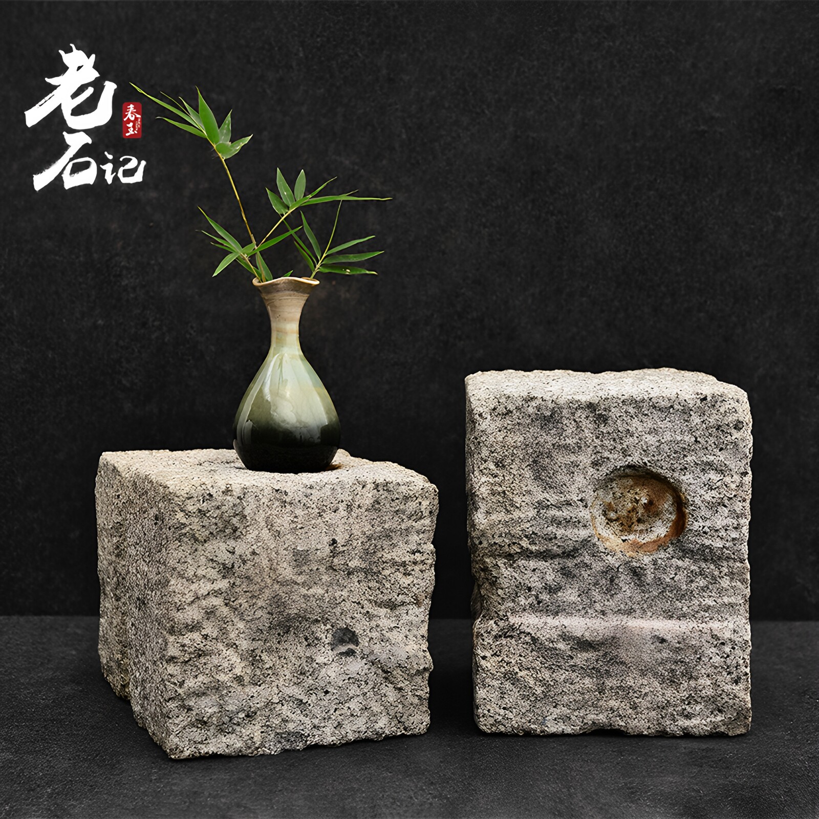 雕花底座庭院门墩石复古老石墩
