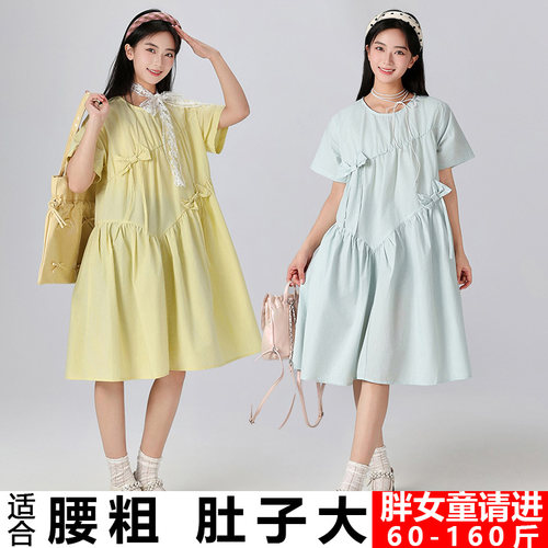 夏季胖女童纯棉连衣裙加肥加大